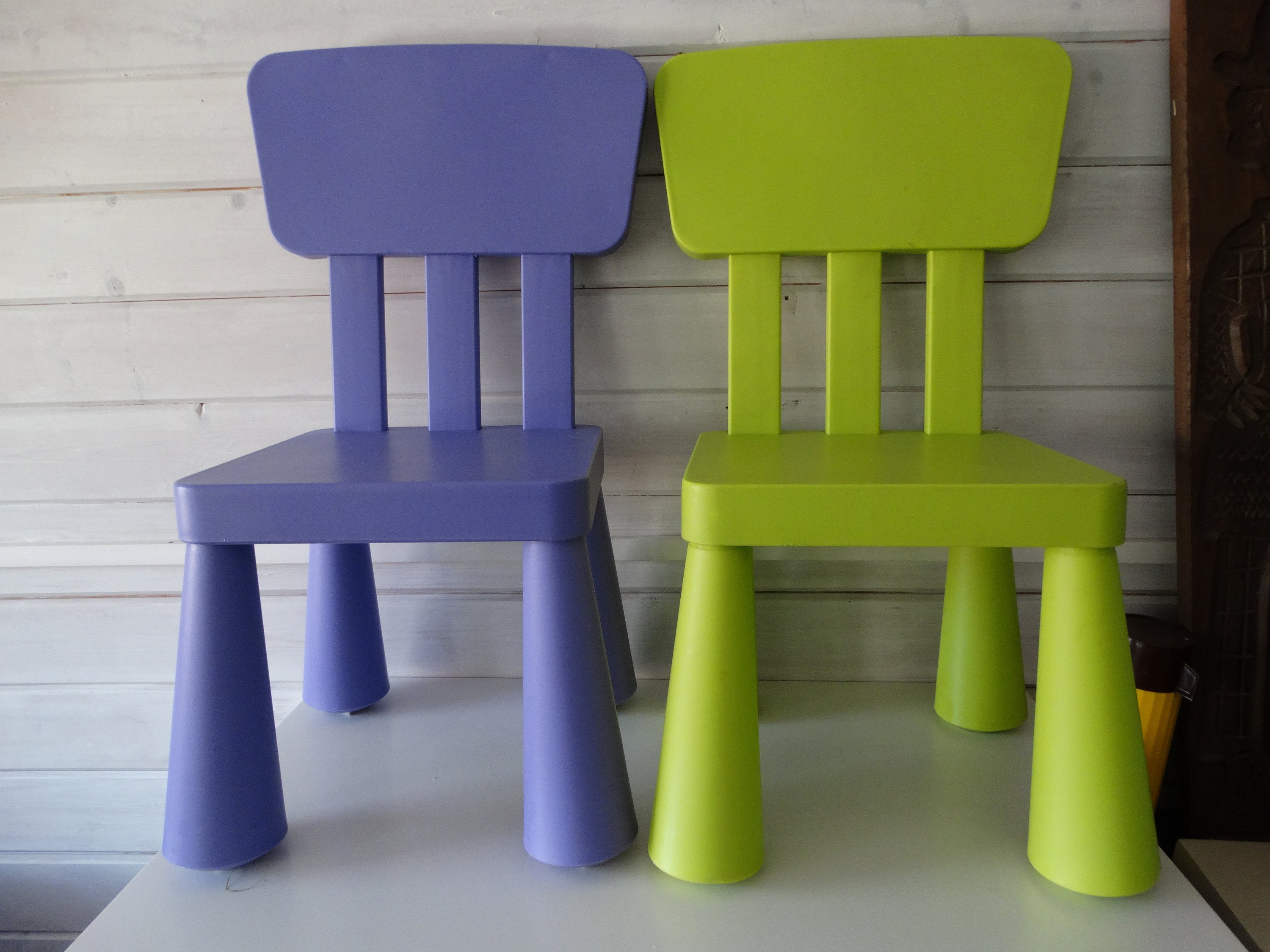 MAMMUT Tabouret enfant, intérieur/ extérieur, jaune - IKEA