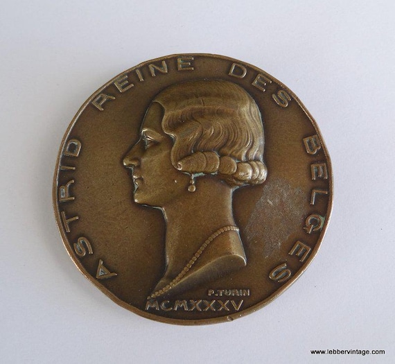 Lebber vintage® - Bronze Medal in memory of Queen Astrid, who died at the age of 30.