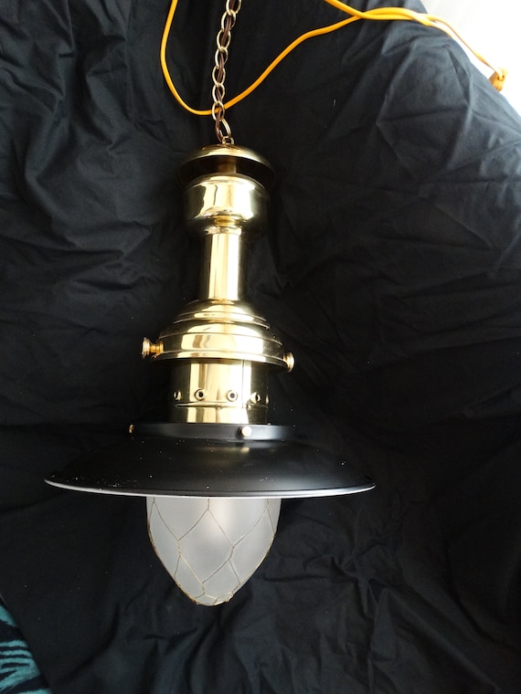 Lebber vintage® - Ship's lamp, brass, metal, glass!
