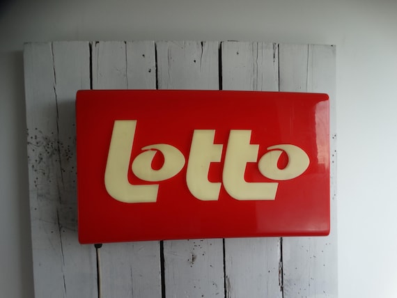 Lebber vintage® - Bright advertising sign for the Belgian Lotto / interior kitchen living room bar / modern loft decor / wall art.