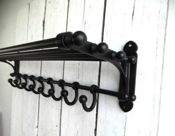 Lebber vintage® - Beautiful wagon coat rack from Black Edition, French train coat rack, art deco style practical and beautiful coat rack