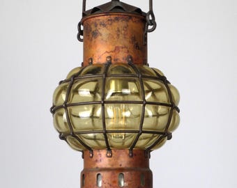 Lebber vintage® - Lampada da nave antica, lampada nautica in ottone.