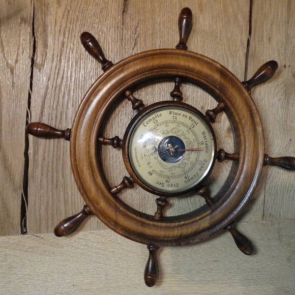 Lebber vintage® - Vintage French Steering Wheel Barometer. BAROMASTER!