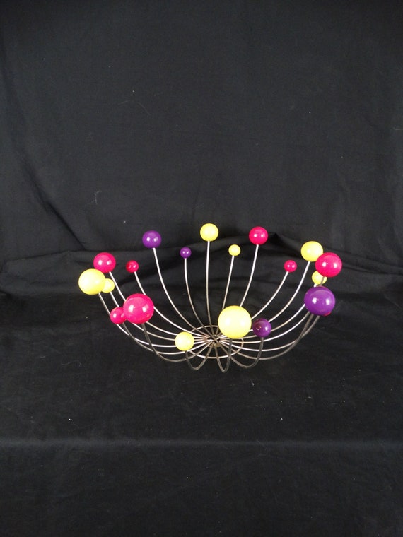 Lebber vintage® - Sputnik fruit bowl, multicolor atomic fruit bowl. 60's.