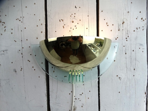 Lebber vintage® - Decorative acrylic & gold wall lamp with great light effects - Belgian lamp by Massive, 1990s