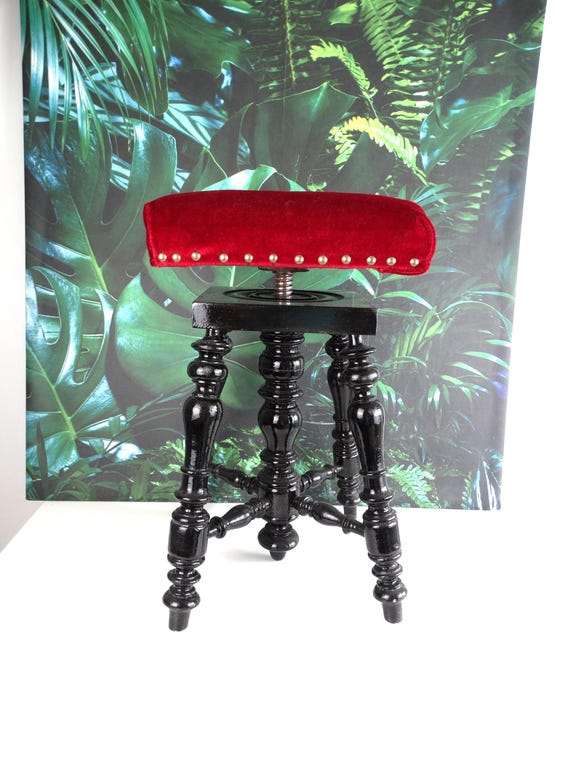 Lebber Vintage® - Screw stool, Art Deco stool. Piano stool, height-adjustable stool!