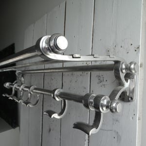 Lebber vintage® - Beautiful aluminium wagon coat rack, French train coat rack, art deco style practical and beautiful coat rack.