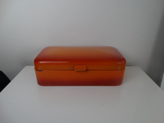Lebber vintage® - Vintage enamel brocante bread box/bread bin 1960s vintage