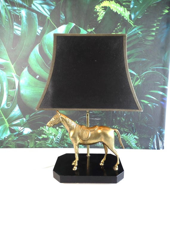 Lebber vintage® - Vintage brass horse lamp, Maison Jansen style, 1970s, French.