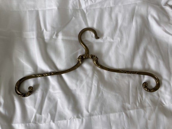 vintage brass wedding dress pendant-antique bridal hangers-old copper pendants-vintage brass jacket pendant-brass coat hangers-wardrobe