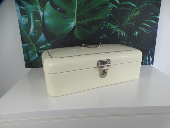 Lebber vintage® - Vintage enamel brocante bread box/bread bin 1960s vintage