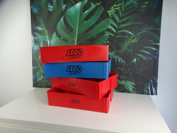 Lebber vintage® - Vintage Lego container | Sorting box | Red or blue | 4 available | Vintage 80's