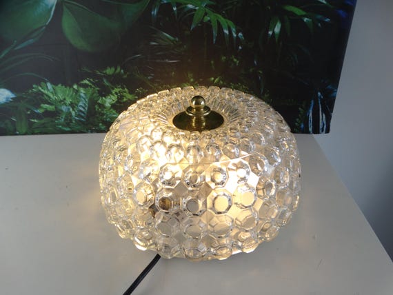 Lebber Vintage - Original 1960s ceiling lamp with two fittings. Glashütte Limburg A643.