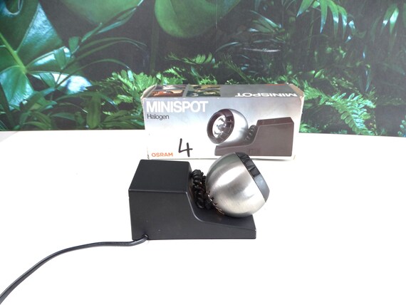 Lebber Vintage® - Osram 41701 Minispot eyeball lamp, 1970s vintage, black/aluminum. Complete with box.