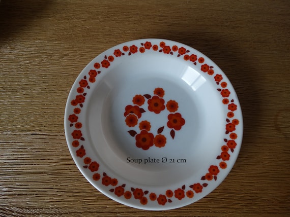 Lebber vintage ® - Acropal deep plates Lotus motif, France!
