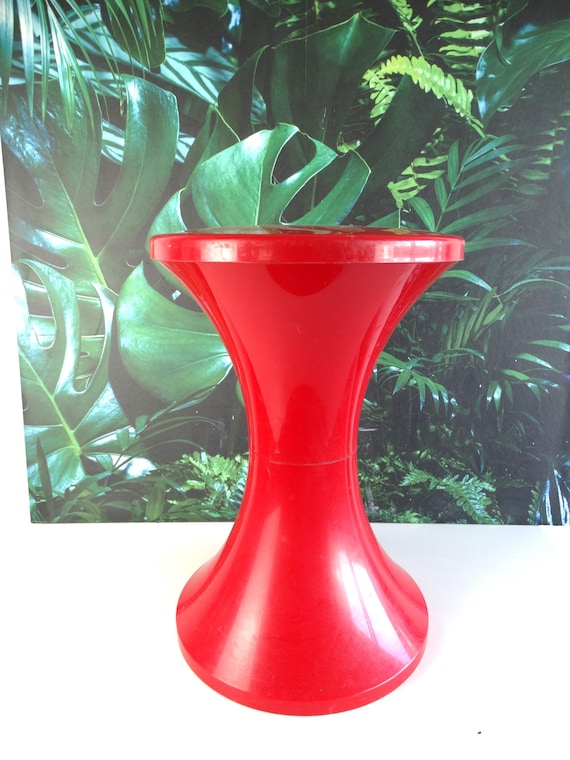 Lebber vintage® - Vintage French stool side table storage chair Tam Tam seventies Modern Design Plastic Furniture Home Decor / French Studio