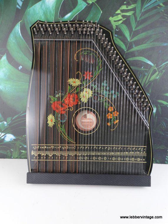 Lebber vintage® - German string instrument CITER, Accord Zither, Old Zither, Music string instrument, 5 Cords - Acords