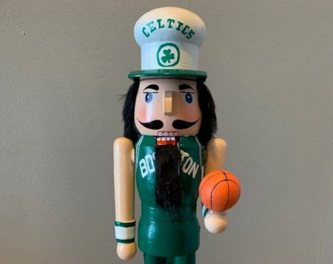 Boston Celtics Nutcracker 15 Inch Tall Celtics Custom Painted Nut Cracker Celtics Christmas