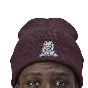 Samoyed Hunde Strick Mütze Geschenk für Mädchen Frau oder Mann - Beanie Beanie Samoyed Hundebesitzer Wintermütze Geschenk für Haustierliebhaber