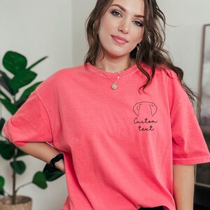 Brittany Spaniel Ear Outline Shirt, Ears Sketch Comfort Colors T-Shirt - Custom Portrait Pet Ears Tee - Dog Mom or Dad Apparel New Dog Owner