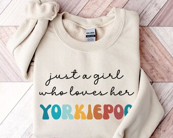 Yorkiepoo Dog Retro Sweatshirt Gift for Girl or Woman - Funny Dog Sweater - Yorkiepoo Dog Owner Sweatshirt for Pet Lover