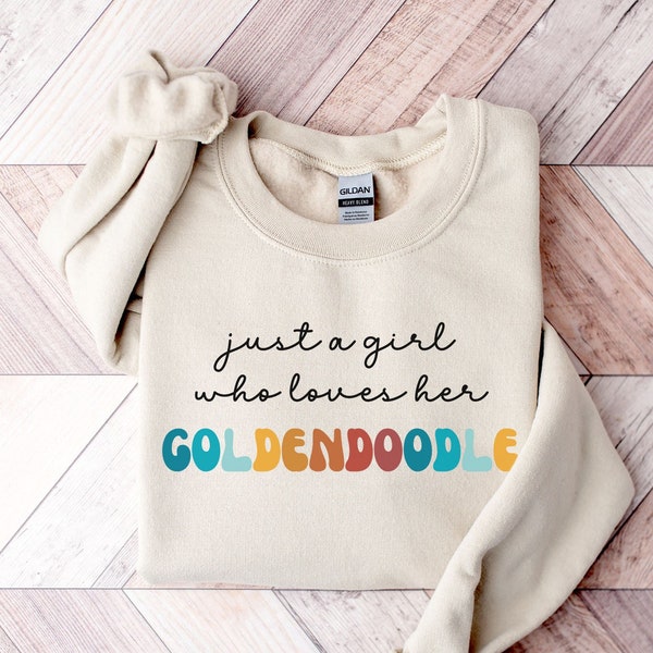 Goldendoodle Hund Retro Sweatshirt Geschenk für Mädchen oder Frau - Lustiger Hundepullover - Goldendoodle Hundebesitzer Sweatshirt für Tierliebhaber