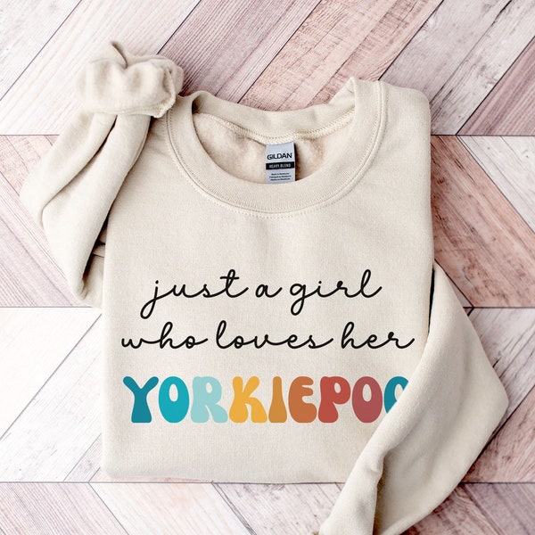 Yorkiepoo Dog Retro Sweatshirt Gift for Girl or Woman - Funny Dog Sweater - Yorkiepoo Dog Owner Sweatshirt for Pet Lover