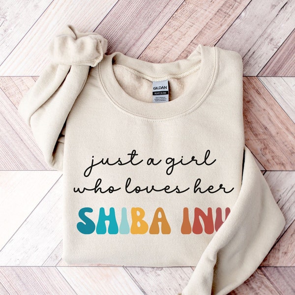 Shiba Inu Hund Retro Sweatshirt Geschenk für Mädchen oder Frau - lustiger Hundepullover - Shiba Inu Hundebesitzer Sweatshirt für Haustierliebhaber