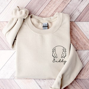 Springer Spaniel Ear Outline Sweatshirt, Ears Sketch Hoodie - Custom Portrait Dog Ears Shirt - Dog Mom Sweatshirt - New Dog Owner