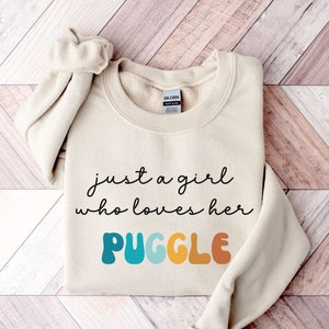 Puggle Dog Retro Sweatshirt Gift for Girl or Woman - Funny Dog Sweater - Puggle Dog Owner Sweatshirt for Pet Lover