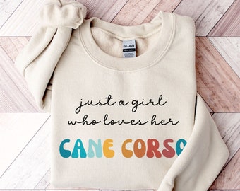 Cane Corso Dog Retro Sweatshirt cadeau voor meisje of vrouw - grappige hondentrui - Cane Corso Dog Owner Sweatshirt voor dierenliefhebber