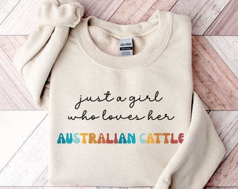 Australian Cattle Dog Retro Sweatshirt Geschenk für Mädchen oder Frauen - Lustiger Hundepullover - Blauer Heeler Hundebesitzer Sweatshirt für Haustierliebhaber