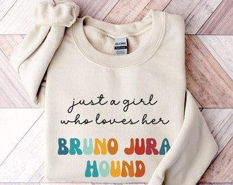 Bruno Jura Hound Dog Retro Sweatshirt Gift for Girl or Woman - Funny Dog Sweater - Bruno Jura Laufhund Owner Sweatshirt for Pet Lover