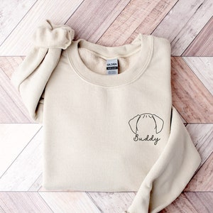 Puggle Ear Outline Sweatshirt, Ears Sketch Hoodie - Custom Portrait Pet Ears Shirt - Dog Mom Sweatshirt - New Dog Owner Sweatshirt