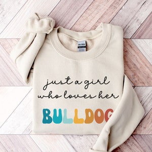 Bulldogge Hund Retro Sweatshirt Geschenk für Mädchen oder Frau - Lustige Hunde Pullover - Bulldog Hund Besitzer Sweatshirt für Haustier Liebhaber