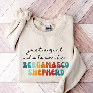Bergamasco Shepherd Dog Retro Sweatshirt Gift for Girl or Woman - Funny Dog Sweater - Bergamasco Shepherd Dog Owner Sweatshirt for Pet Lover