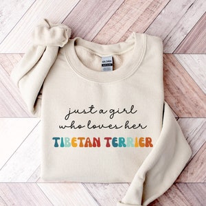 Tibetan Terrier Dog Retro Sweatshirt Gift for Girl or Woman - Funny Dog Sweater - Tibetan Terrier Dog Owner Sweatshirt for Pet Lover