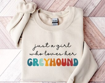 Greyhound Dog Retro Sweatshirt Gift for Girl or Woman - Funny Dog Sweater - Greyhound Dog Owner Sweatshirt for Pet Lover