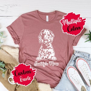 Personalisiertes Bedlington Terrier Hunde Shirt, Bedlington Terrier Mama oder Papa T-Shirt, Hundeportrait T-Shirt Erinnerungsgeschenk 
