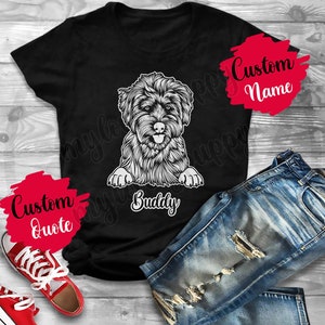 Personalized Whoodle Dog Mom Dad T-Shirt, Whoodle Women Gifts, Mommy Daddy T-Shirt, Cross-Breed Wheaten Terrier And Poodle Dog Owner Gift
