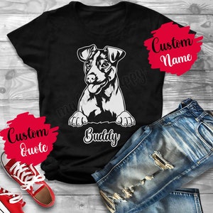 Spersonalizowana koszulka Jack Russell Terrier Dog Mom and Dad, prezenty świąteczne dla kobiet i mężczyzn, Jack Russell Terrier Mommy Daddy Dog Owner Gift