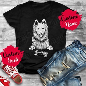 Personalized Samoyed Dog Mom Dad T-Shirt, Smiley Dog Women Men Gifts, Sammy Dog Mommy T-Shirt, I Love Bjelkier Dog, Samoyed Mama T-Shirt