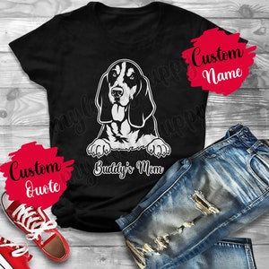 Personalized Basset Hound Dog Mom and Dad T-Shirt, Women Men Christmas Gifts, Hush Puppy Mommy Daddy T-Shirt, Basset Dog Owner Present Gift