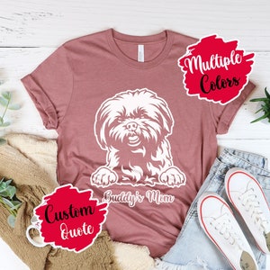 Personalized Lhatese Dog Shirt, Lhatese Mom or Dad Tee, Dog Portrait T-Shirt, Memorial Gift, New Dog Owner Christmas Gifts 
