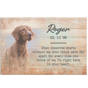 Personalized Memorial Dog Canvas With Photo Pet Custom Portrait Memorial Gift for Dog Lovers Dog Mom or Dog Dad Gallery Thick Wrapped Canvas