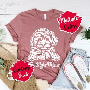 Personalisiertes Maltipoo Hunde Shirt, Maltipoo Mama oder Papa T-Shirt, Hundeportrait T-Shirt, Erinnerungsgeschenk, Neue Hundebesitzer Weihnachtsgeschenke 