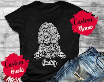 Personalized Labradoodle Dog Dad Mom T-Shirt, Men Women Gift, Labradoodle Dog Mommy Daddy Cross-Breed Realistic Labradoodle Dog Present Gift