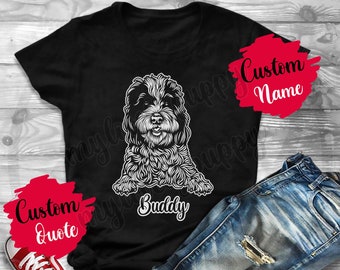 Personalized Sheepadoodle Dog Mom Dad T-Shirt, Women Men Gifts, Sheepadoodle Mommy Daddy T-Shirt, Cross-Breed Sheepadoodle Dog Owner Gift