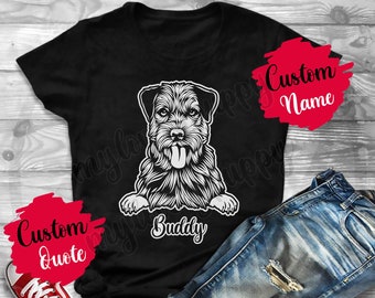 Personalized Border Terrier Dog Mom and Dad T-Shirt, Border Terrier Women Men Christmas Gifts, Border Terrier Mommy T-Shirt Present Gift