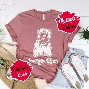 Personalisiertes Shar Pei Hunde Shirt, Shar Pei Mama oder Papa T-Shirt, Hundeportrait T-Shirt, Erinnerungsgeschenk, Neuer Hundebesitzer Weihnachtsgeschenk